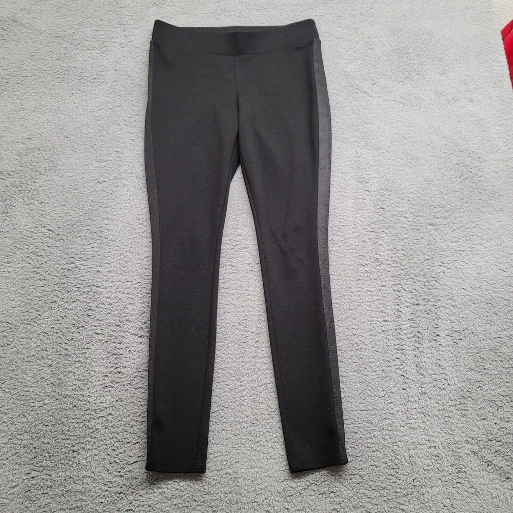 White House Black Market Pants Womens‎ Small Black Leggings Faux Leather Sides